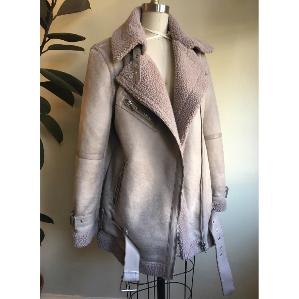 AVEC LES FILLES // Shearling Moto Jacket